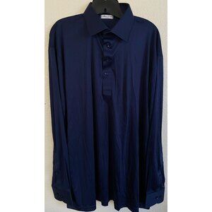 Collars & Co Semi-Spread Polo XLarge Navy Blue Long Sleeve NWOT